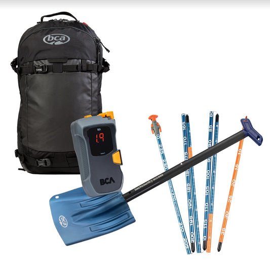 NEW BCA Tracker 'TS' Stash Avalanche Rescue Package - Transceiver, Shovel, Probe & Stash 20L